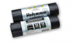 Мешки для мусора РОМАШКА 35л 50х60 (рул.15 шт) черные ВЗ0351511